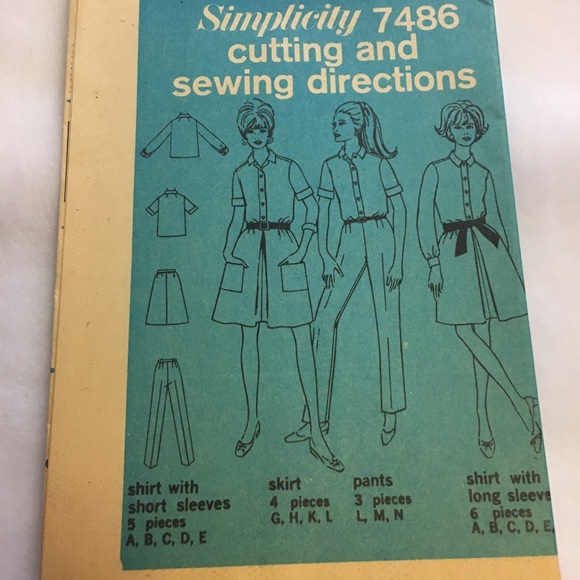 Simplicity Vintage Pattern #7486 Miss Size 12, Bust 34; New - Picture 4 of 6